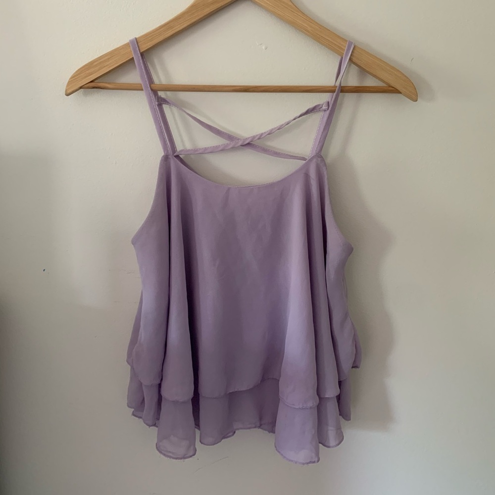 Lavender Cross Back Tank
